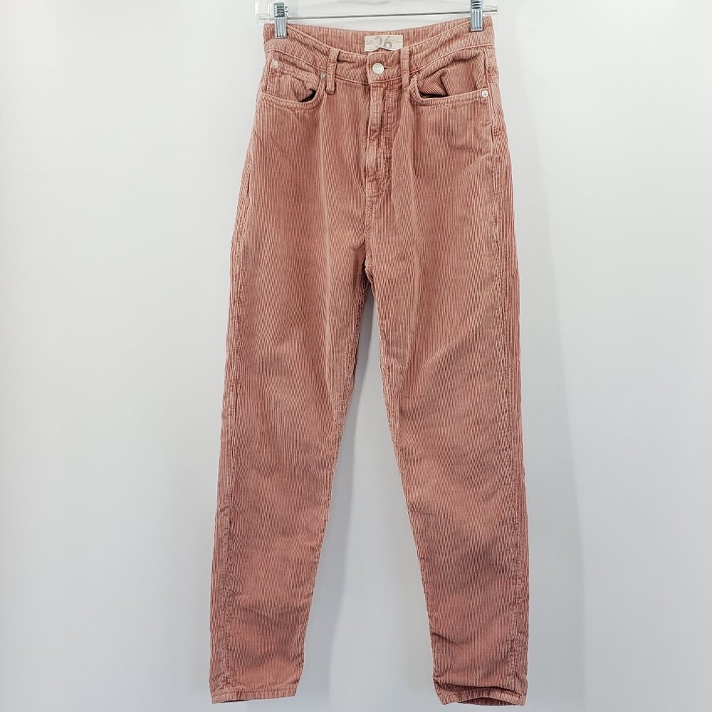 Free People We The Free Corduroy Pants Size 26 Mauve Pink High Rise Skinny Ankle - Picture 4 of 9